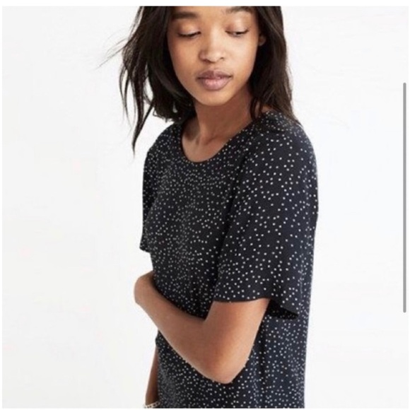 Madewell Black and White Dotted Zipper Back Dress Size 8 - Picture 2 of 6